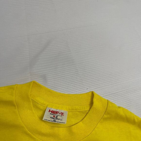 Jogging Florida Vintage Bright Yellow Single Stitch T-Shirt Size XL - Picture 3 of 8